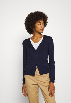 Cardigan Anna Field Basic V Neck Bleu Foncé Femme | JBJ-1557979